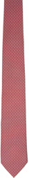 Salvatore Ferragamo Red Silk Gancini Print Tie