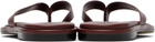 Aeyde Burgundy Melody Leather Thong Sandals