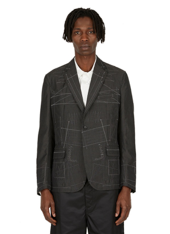 Photo: Pinstripe Stitching Blazer Jacket in Black