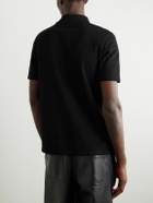 Balmain - Logo-Embroidered Cotton-Piqué Half-Zip Polo Shirt - Black