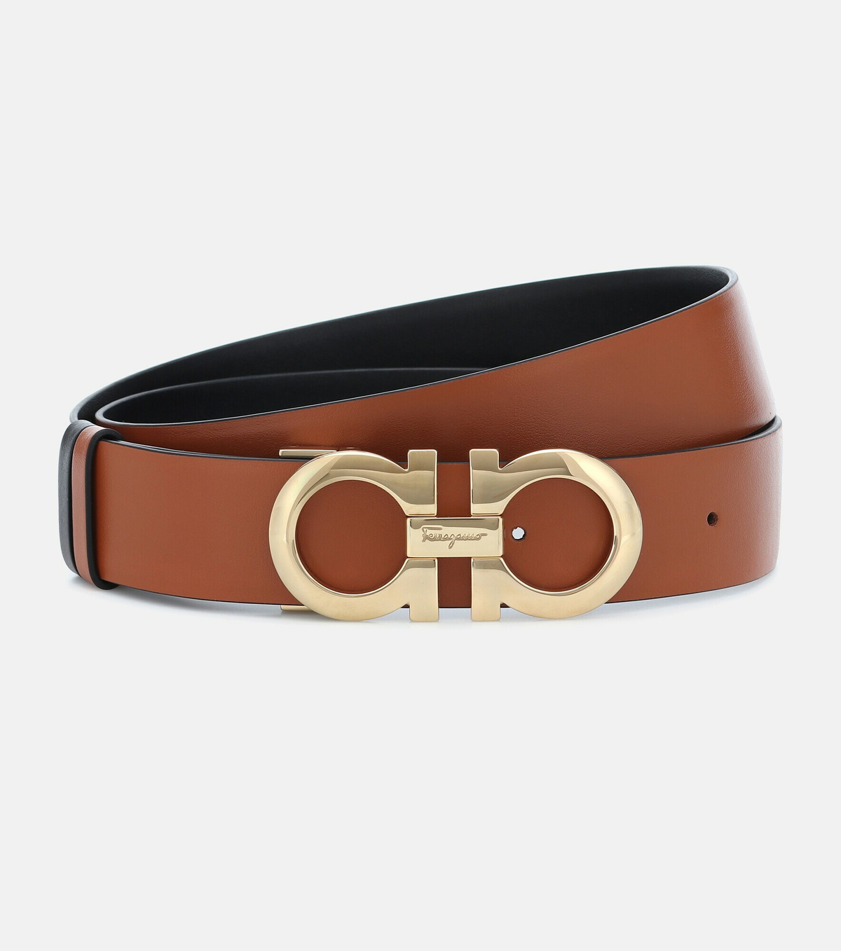Salvatore Ferragamo Ceylon Reversible Leather Belt Salvatore Ferragamo Gancini-Buckle Reversible Leather Belt  main image 3