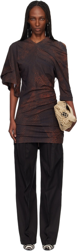 Photo: Kiko Kostadinov Brown Florella Midi Dress