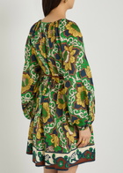 Alemais Liana Belted Printed Ramie Mini Dress Multicoloured