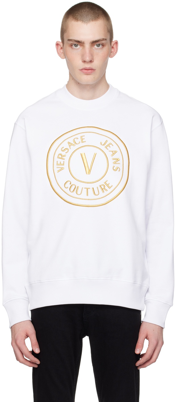 Photo: Versace Jeans Couture White V-Emblem Sweatshirt