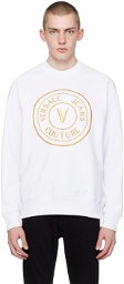 Versace Jeans Couture White V-Emblem Sweatshirt