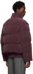 Solid Homme Burgundy Detachable Sleeves Down Jacket