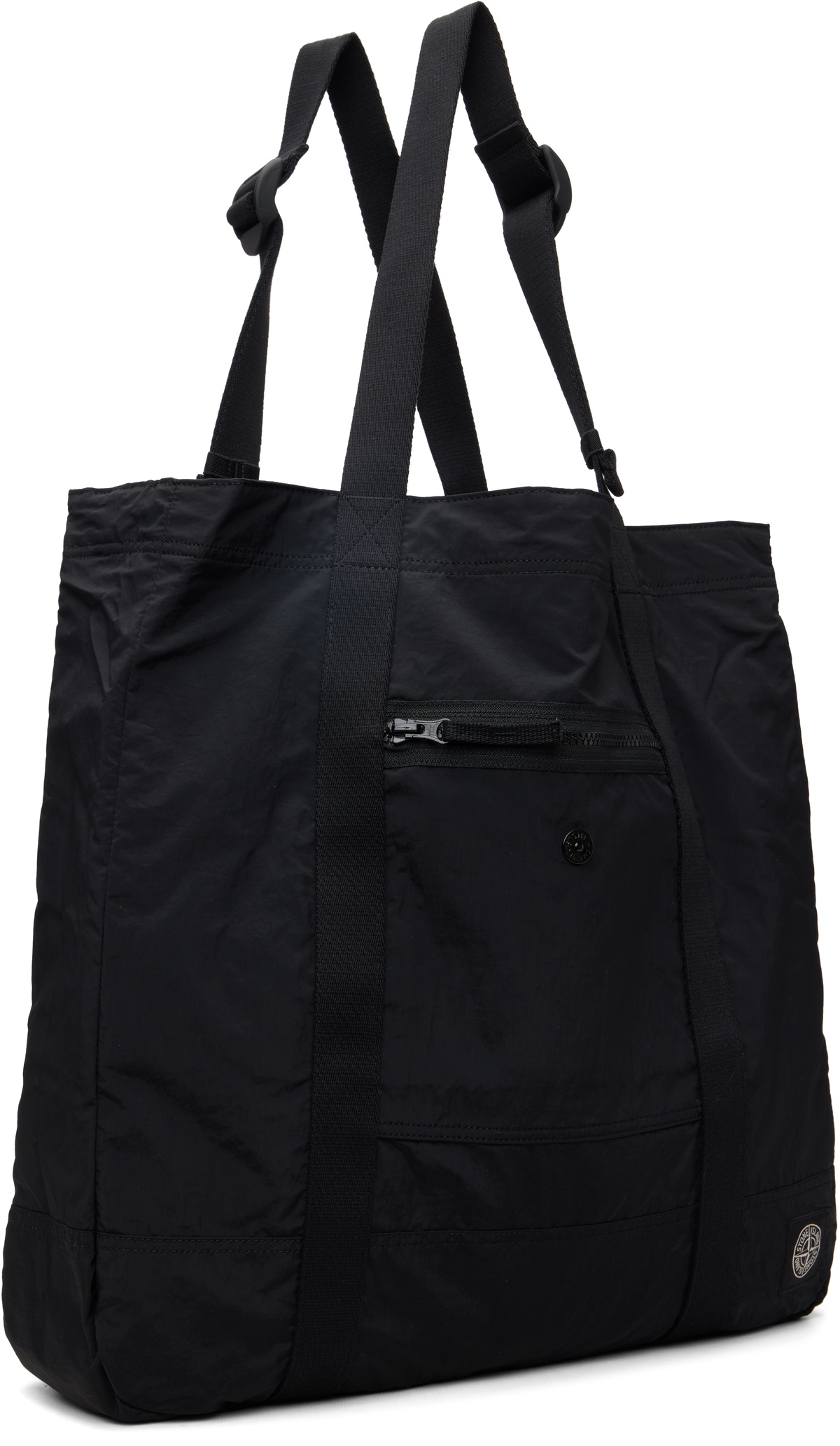 Stone Island Black 9200012 Coated Nylon Metal ECONYL Tote