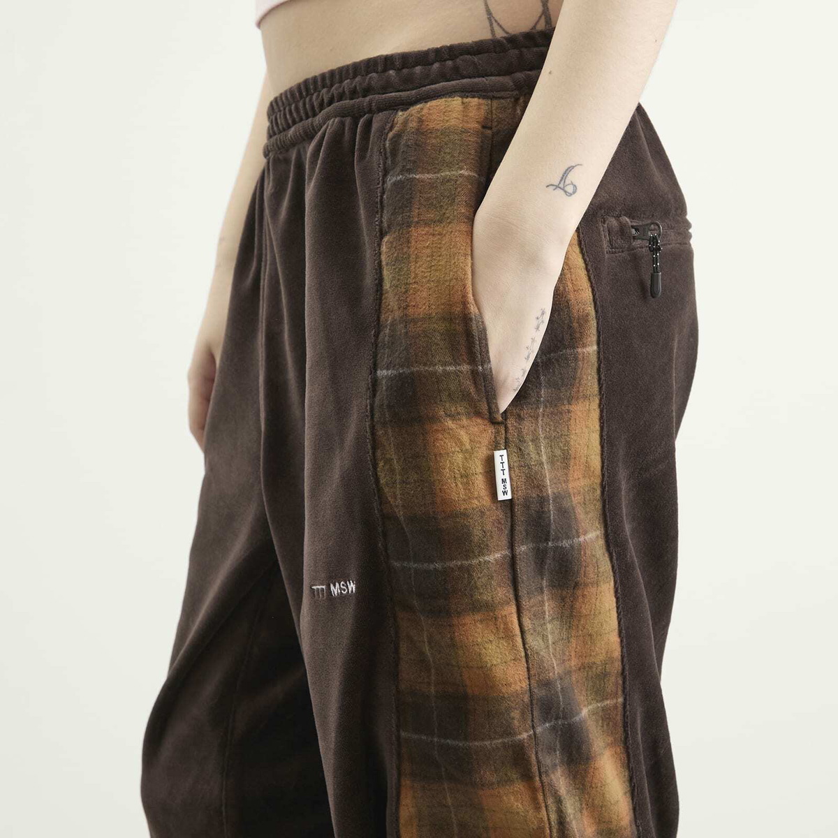 TTT MSW Women's Velours Track Pants in Brown