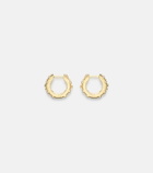 Yvonne Léon Plumetis 9kt gold hoop earrings with diamonds