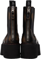 R13 Black Double Stack Smudge Chelsea Boots