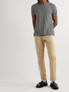 SAINT LAURENT - Slim-Fit Striped Stretch Linen and Cotton-Blend Jersey T-Shirt - Black