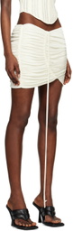 ANDREĀDAMO Off-White Gathered Miniskirt