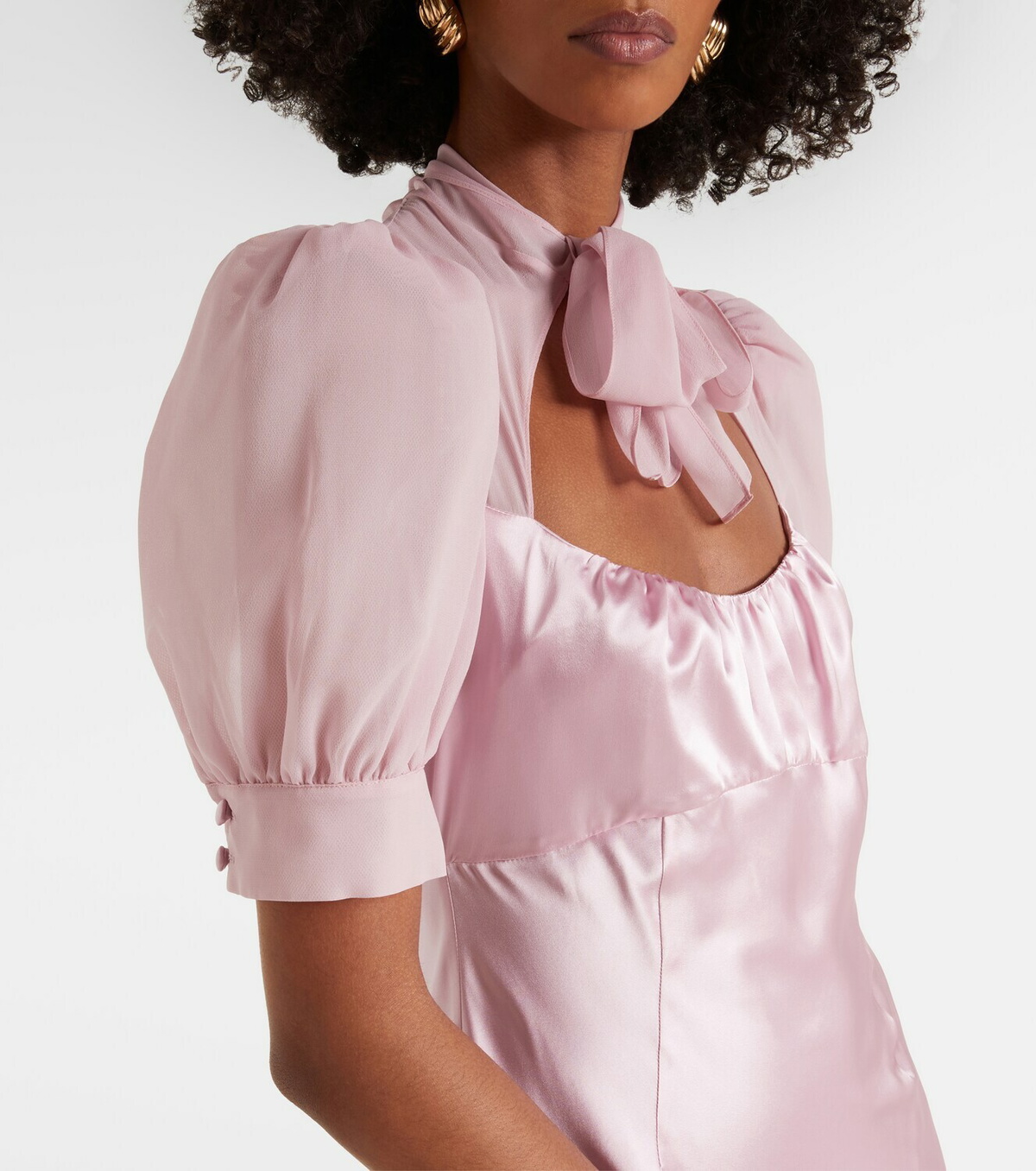 Alessandra Rich Tie-neck silk satin gown