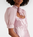 Alessandra Rich Tie-neck silk satin gown