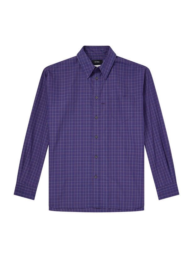 Photo: Willy Chavarria - Veterano Checked Cotton-Poplin Shirt - Purple