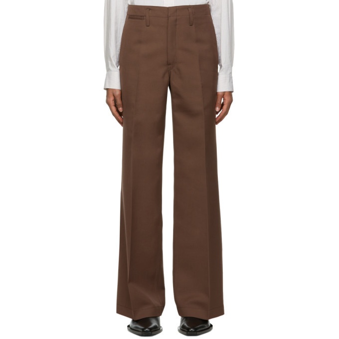 Lemaire Brown Wool Wide Leg Trousers Lemaire