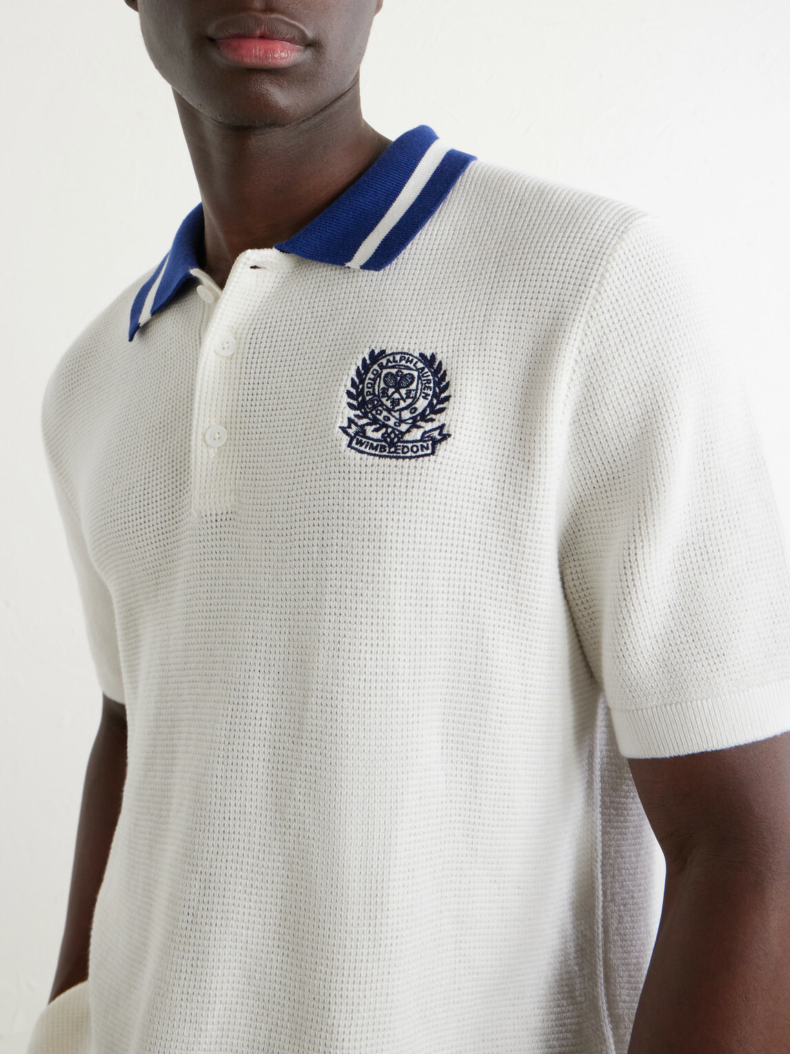 Polo Ralph Lauren - Wimbledon Embroidered Cotton-Knitted Shirt - White