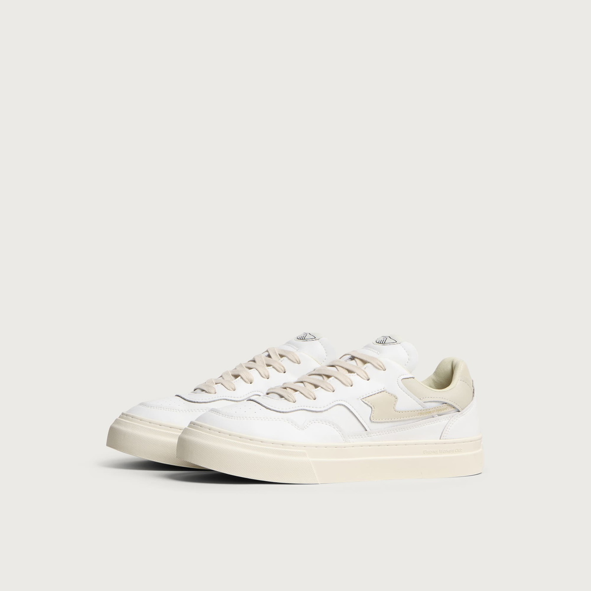 Stepney Workers Club Men's Pearl II S-Strike Leather Sneaker in White/Putty