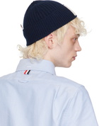 Thom Browne Navy 4-Bar Beanie