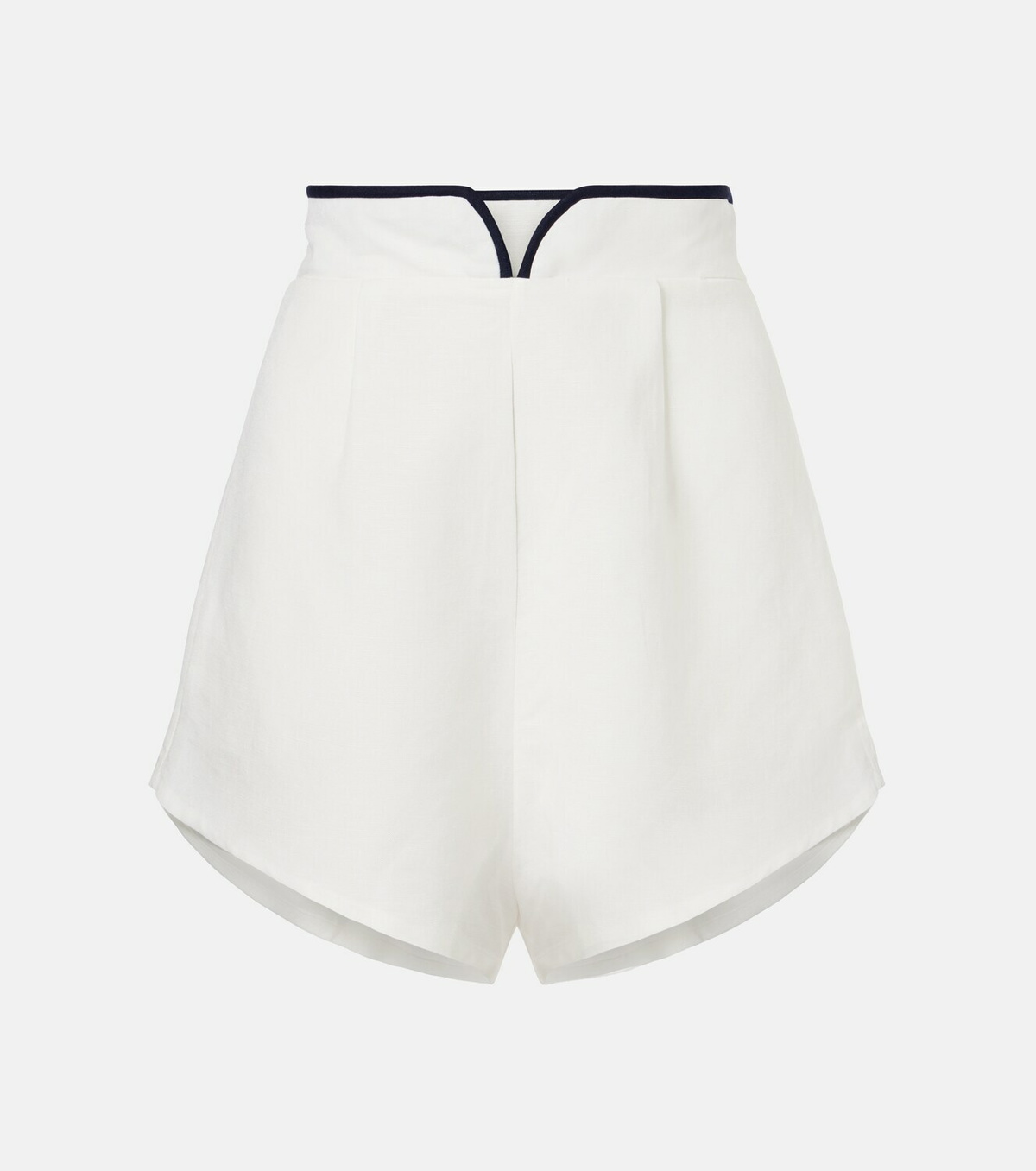 Adriana Degreas Bicolor linen-blend Bermuda shorts