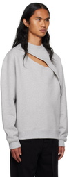 LGN Louis Gabriel Nouchi Gray Laceration Sweatshirt
