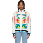 Casablanca White Flame Laurel Cotton Knit Casa Club Jacket