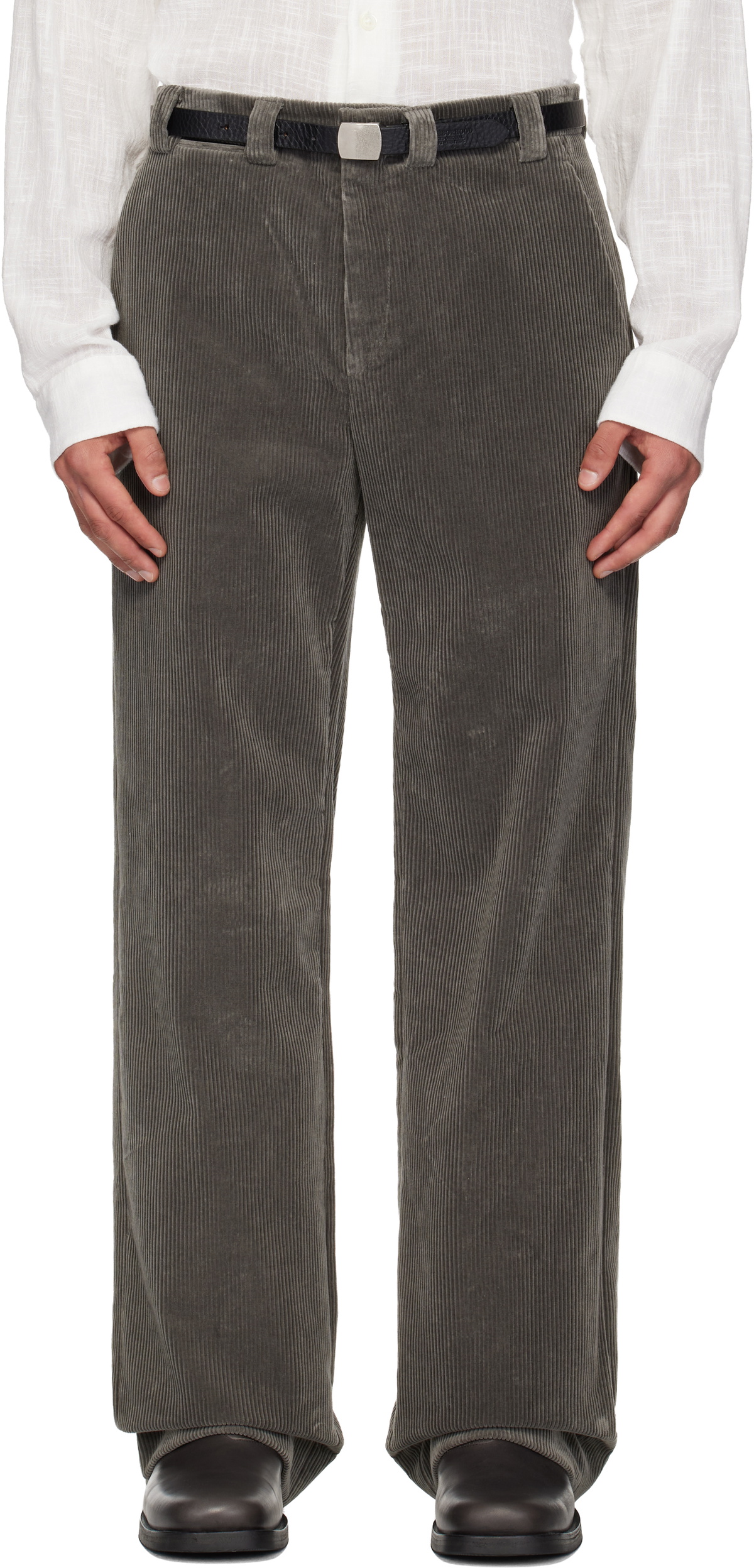 Rier SSENSE Exclusive Gray Corduroy Trousers