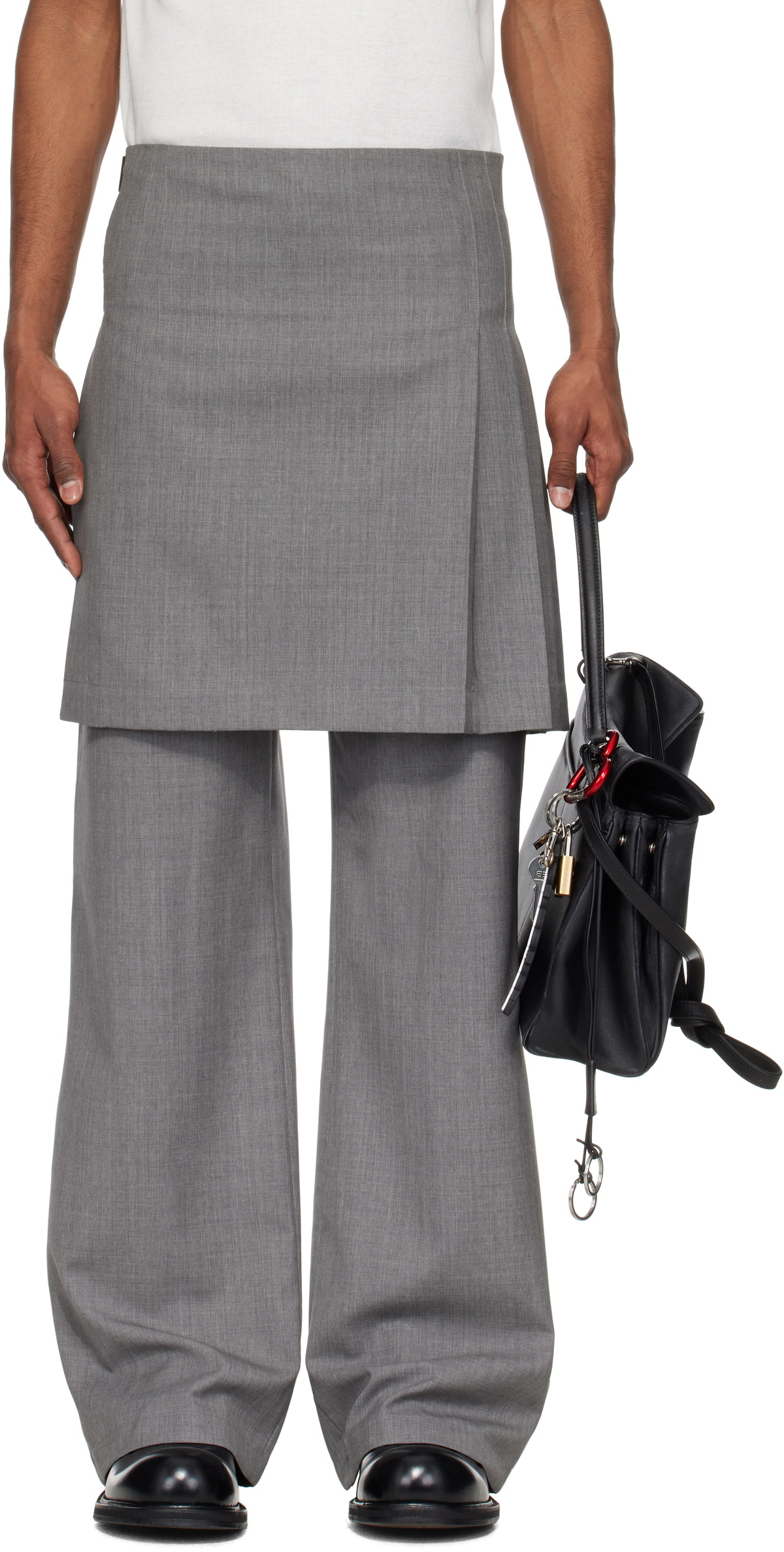 Ashley Williams Gray Kilt Trousers