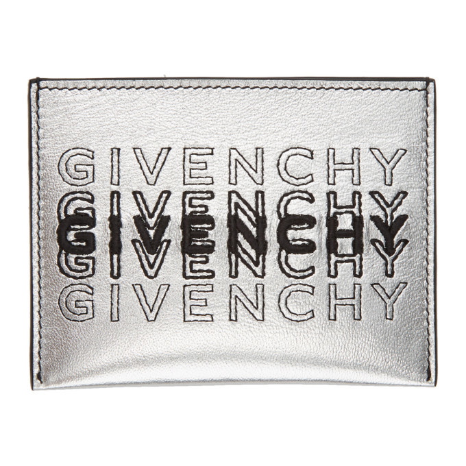 Photo: Givenchy Silver Embroidered Logo 3CC Card Holder
