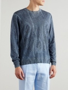 Etro - Paisley-Print Silk and Cashmere-Blend Sweater - Blue