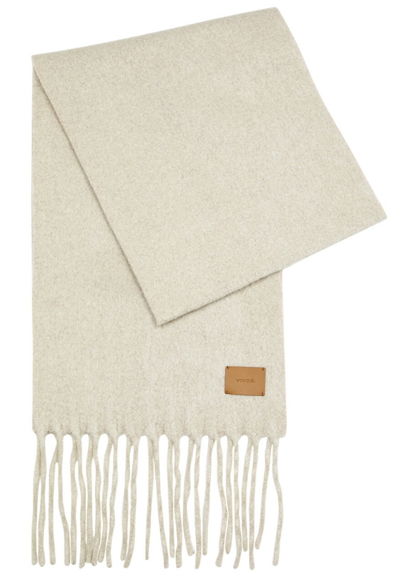 Photo: Vince Fringed Alpaca-blend Scarf - Sand - One Size