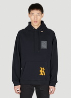 Raf Simons Destroyed Logo Patch Hooded Sweatshirt