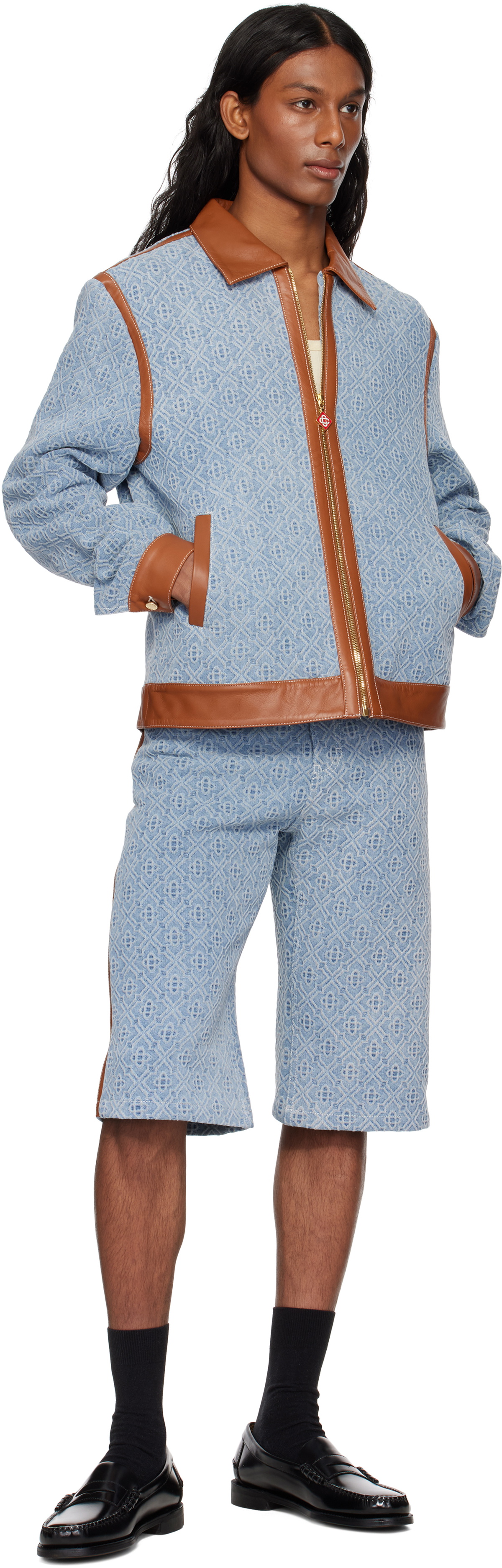 Casablanca Blue Monogram Denim Jacket Casablanca