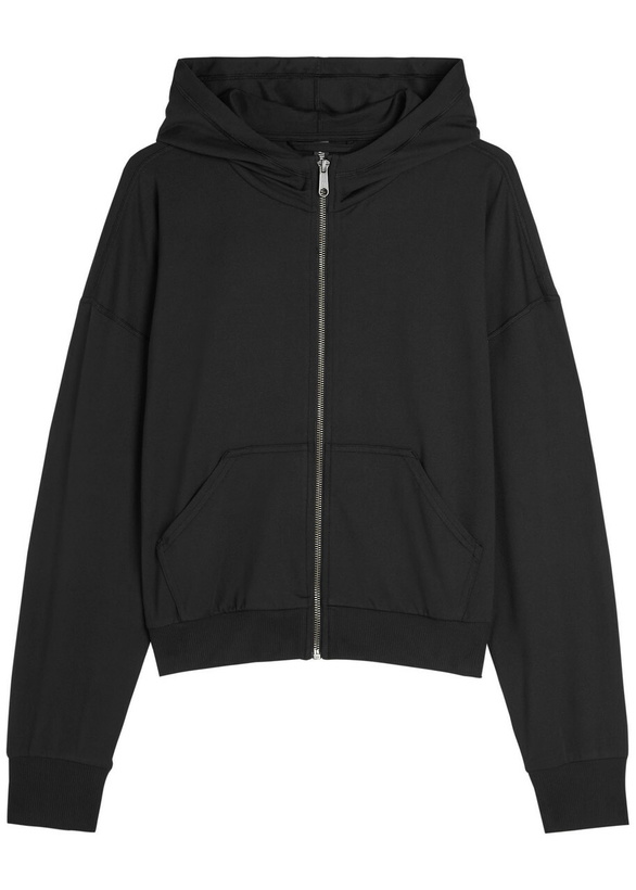 Photo: Vuori Halo Modern Hooded Jersey Sweatshirt Black