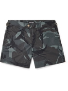 TOM FORD - Slim-Fit Short-Length Camouflage-Print Swim Shorts - Green