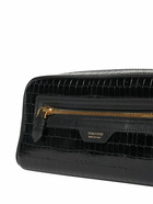 TOM FORD - Logo Croc Embossed Leather Toiletry Bag