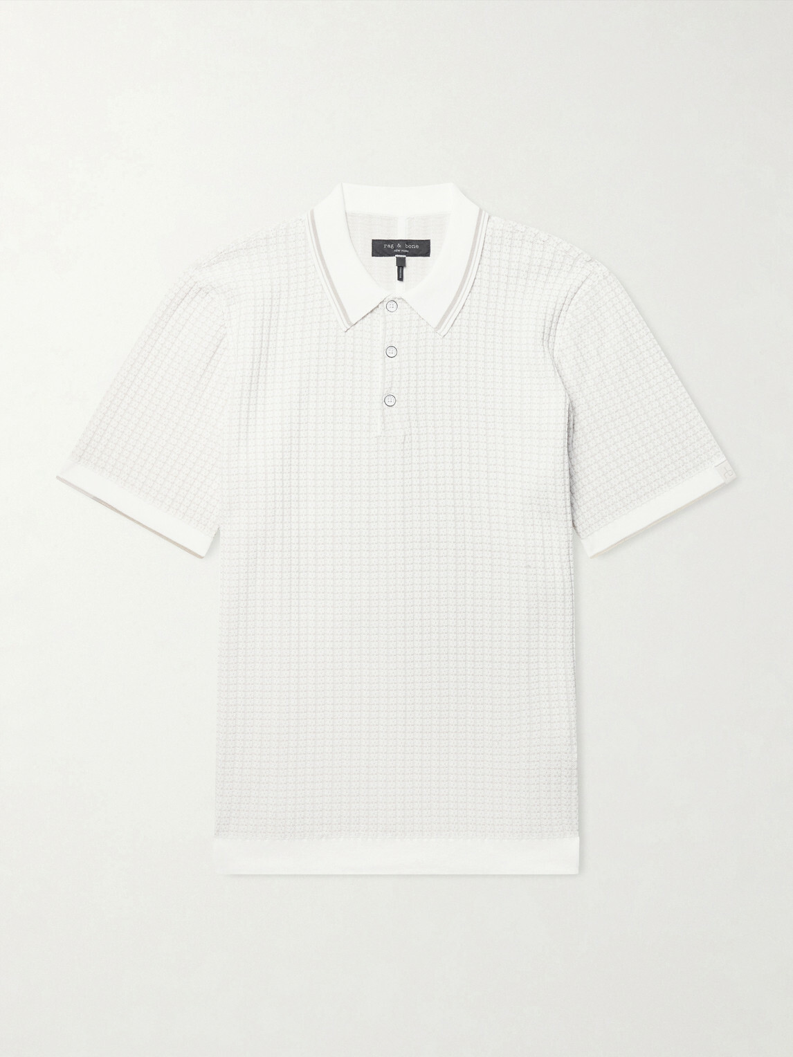 Rag & Bone - Harvey Ribbed Cotton-Blend Polo Shirt - White