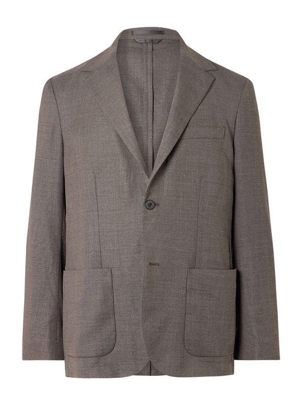 Photo: Sunspel - Textured Wool-Blend Suit Jacket - Brown