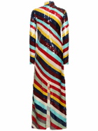 BOTTEGA VENETA Striped Cotton Sequined Dress