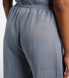 Leset Niko cropped wide-leg ramie pants
