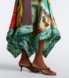Alémais Ace cutout printed silk midi dress