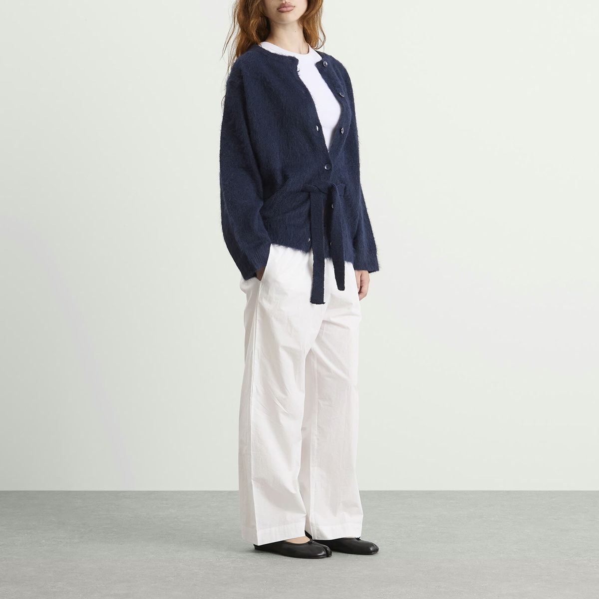 Deiji Studios Women's Belted Cardigan in Navy