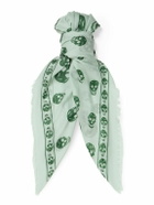McQueen - Fringed Printed Modal and Silk-Blend Scarf
