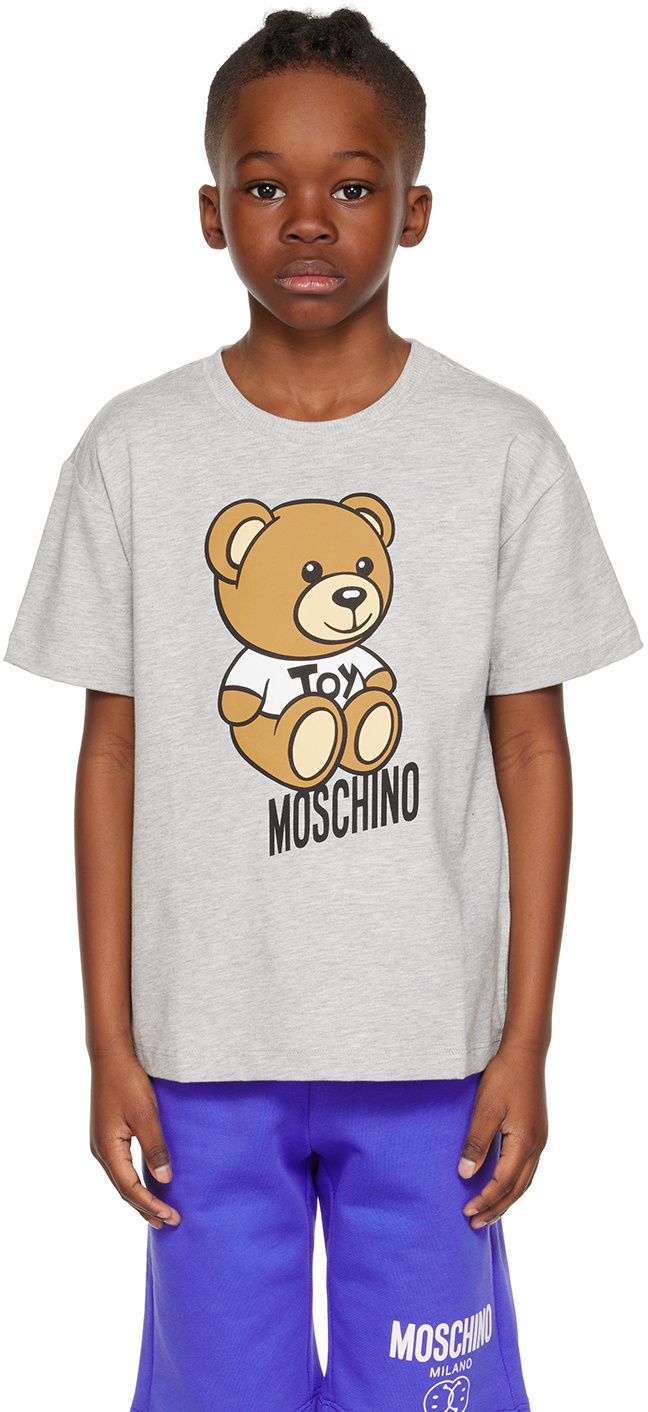 Moschino Kids Gray Teddy Bear T-Shirt Moschino