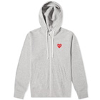 Comme des Garcons Play Women's Red Heart Full Zip Backprint Hoody