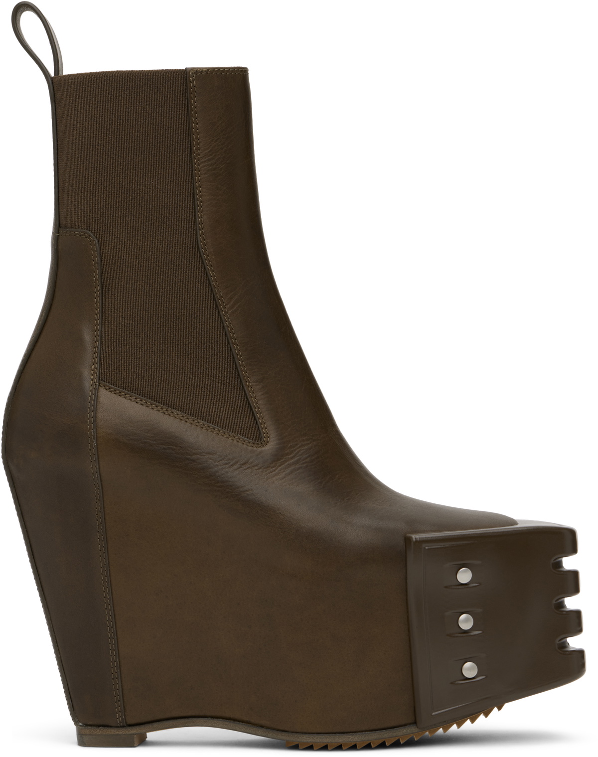 Rick Owens Black Porterville Grilled Wedge Beatle Chelsea Boots