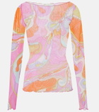Pucci Orchidee sheer tulle top