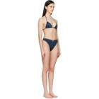 BALMAIN Navy Triangle High Brief Bikini