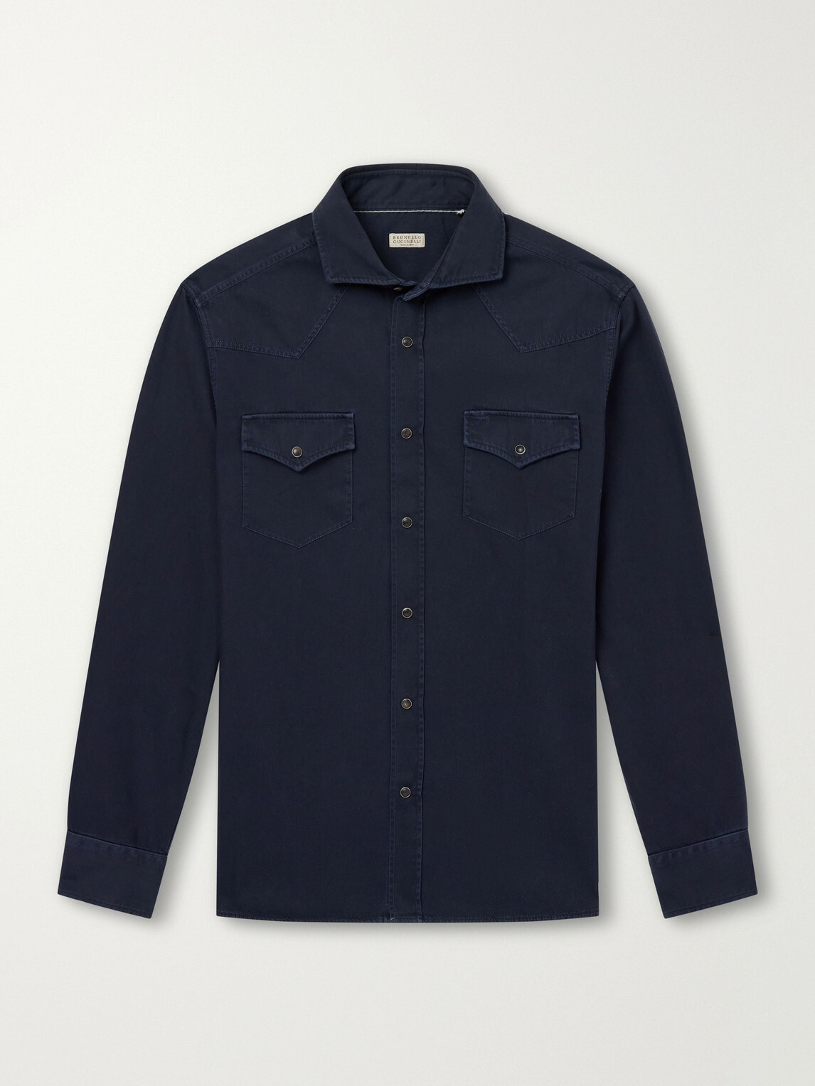 Brunello Cucinelli - Cotton-Canvas Western Shirt - Blue