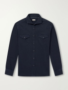 Brunello Cucinelli - Cotton-Canvas Western Shirt - Blue